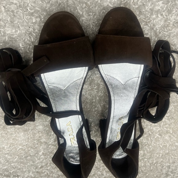Prada brown suede platforms - Picture 3 of 12